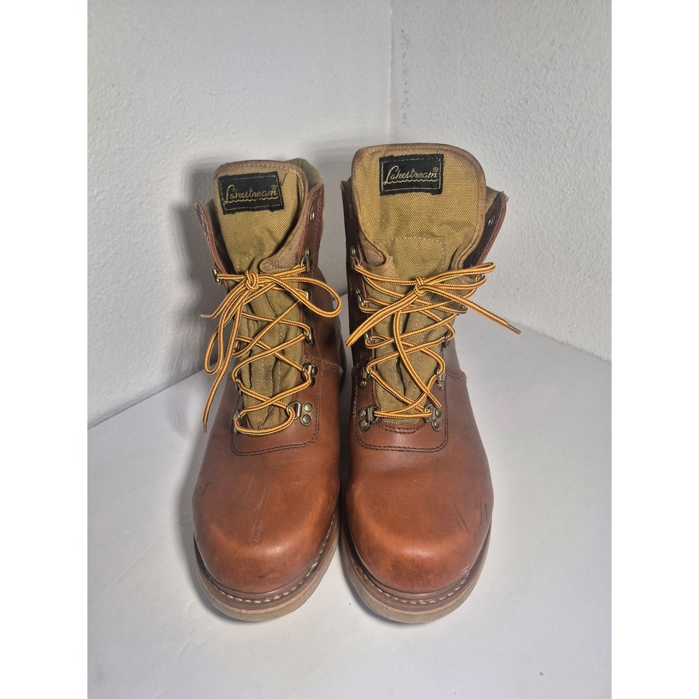Men's Brown Leather Lace-Up Hiking Boots size 11